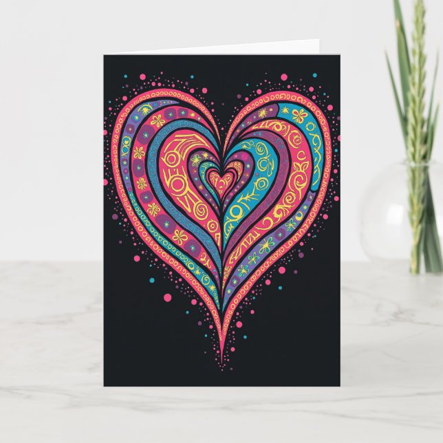 Cartão Simple Pattern Heart Card (Frente)