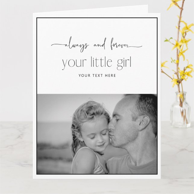 Cartão Simple Photo Birthday Father's Day Card for Dad (Flor Amarela)