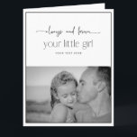 Cartão Simple Photo Birthday Father's Day Card for Dad<br><div class="desc">A simple, modern black and white design photo birthday or Father's Day card for dad, with personal message inside. Photo has black and white filter applied for a chic, modern look, but you can toggle it off if you prefer your image in color. Front of card allows for your personal...</div>