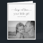 Cartão Simple Photo Birthday Father's Day Card for Dad<br><div class="desc">A simple, modern black and white design photo birthday or Father's Day card for dad, with personal message inside. Photo has black and white filter applied for a chic, modern look, but you can toggle it off if you prefer your image in color. Front of card allows for your personal...</div>