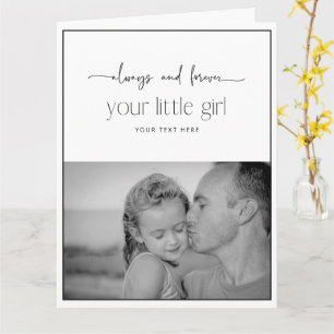 Cartão Simple Photo Birthday Father's Day Card for Dad