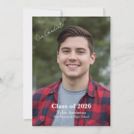 Cartão Simple Photo Grad Party Invitation Personalize