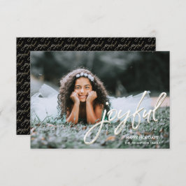 Cartão Simples alegria com o padrão de volta Foto Natal