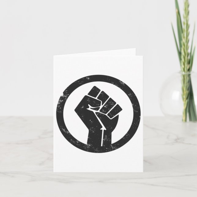 Cartão Simples Black Life Material Protesto Power Fist Wi (Frente)