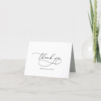 Cartão Simples Caligrafia Script Botânico Obrigado
