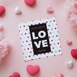 Cartão Simples carta com palavras de amor e formas cardía