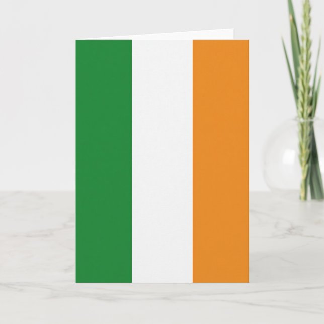 Cartão Simples com Cores da Bandeira Irlandesa (Frente)