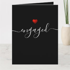 Cartão Simples Coração Vermelho Vermelho Negro Envolvido