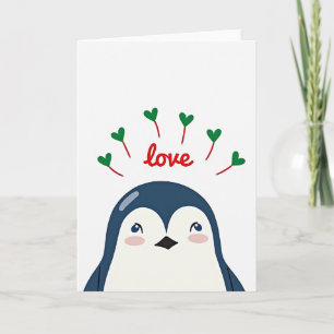 Cartão Simples de Amor de Pinguim