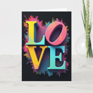 Cartão Simples de Amor Pintado com Explosão
