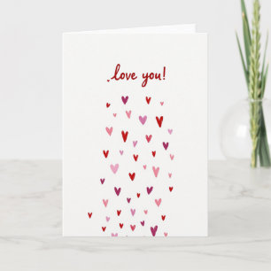 Cartão Simples de Amor Você Caindo Corações