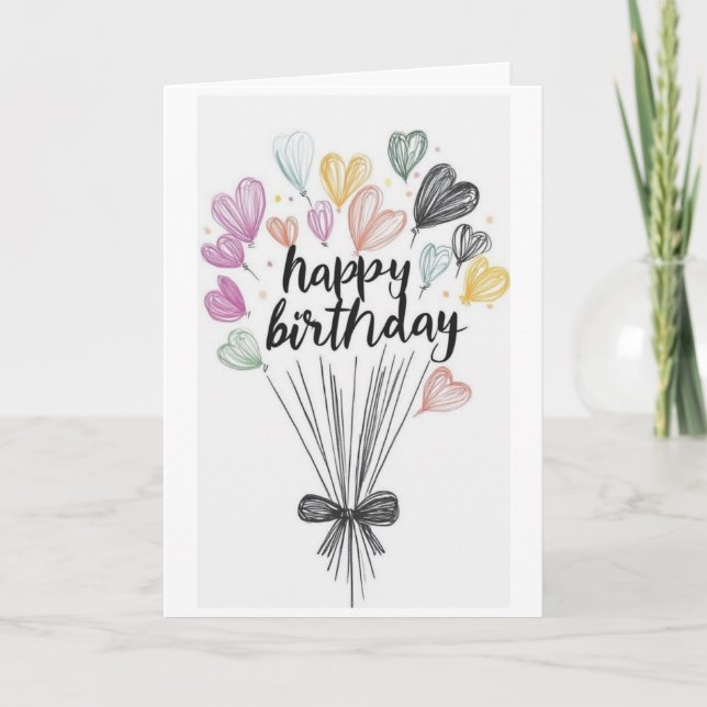 Cartão simples de aniversário feliz (Frente)