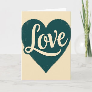 Cartão Simples de Coração de Amor Vintage