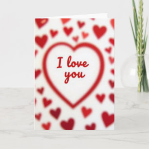 Cartão Simples de Corações Soft I Love You