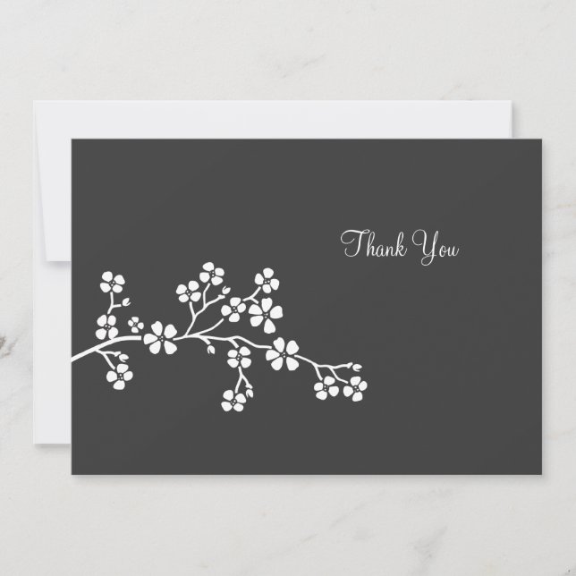 Cartão simples de flor de cerejeira prateada Bilhe (Frente)