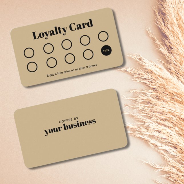 Cartão Simples de Lealdade de Salão de Bela Chic D (Gold beauty salon loyalty cards modern boho punch card simple and elegant)
