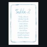 Cartão Simples De Luz Azul Sentada<br><div class="desc">Encantando Cartões de Gráfico de Bancos Personalizados com Números de Tabela! Cada placa apresenta um quadro azul claro, branco e desenhado à mão, sobre um fundo branco nítido, adornado com uma "mesa" manuscrita original e uma lista de nomes personalizados. O que torna estas cartas verdadeiramente mágicas é o seu design...</div>