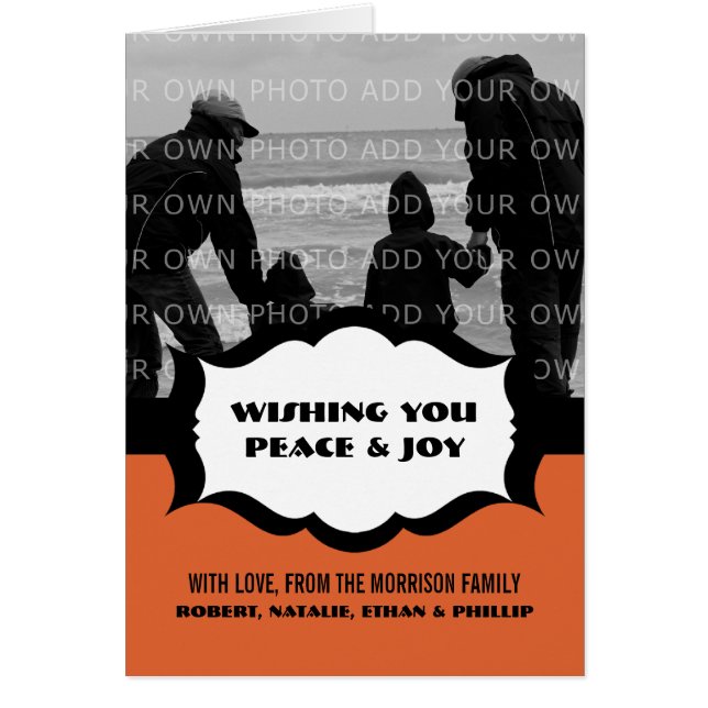 Cartão simples de saudação de fotos de feriado, la (Frente)