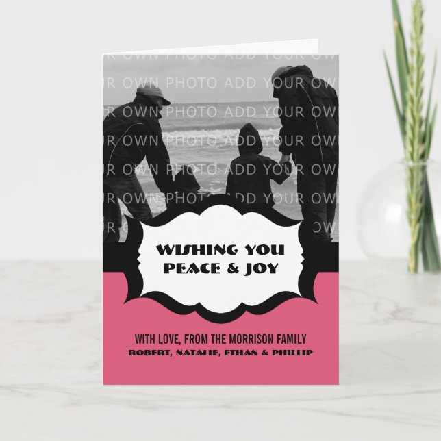 Cartão simples de saudação de fotos de feriado, ro (Frente)