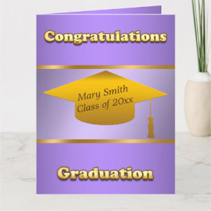 Cartão Simples e Moderno Personalizar Roxo Dourado