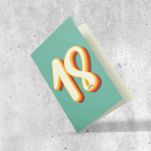 Cartão Simples e Moderno Retro Groovy 18 - 18 - 18 - Aniv