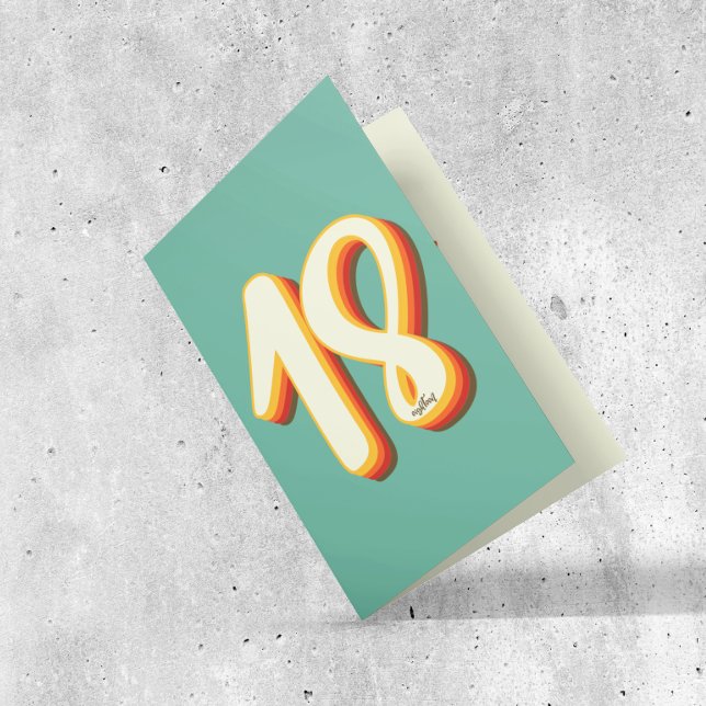 Cartão Simples e Moderno Retro Groovy 18 - 18 - 18 - Aniv (Criador carregado)