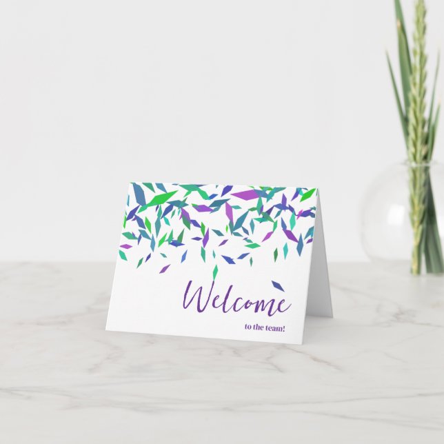 Cartão Simples e Personalizado Elegante Bem-vindo à equip (Frente)