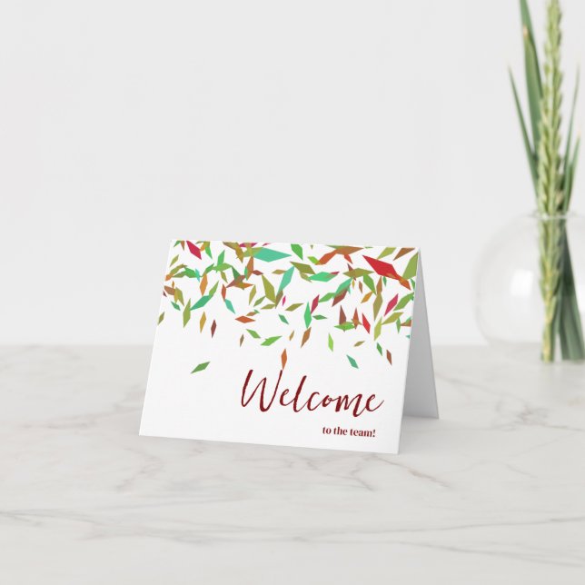 Cartão Simples e Personalizado Elegante Bem-vindo à equip (Frente)