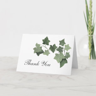 Cartão Simples Elegância Verde Ivy Obrigado