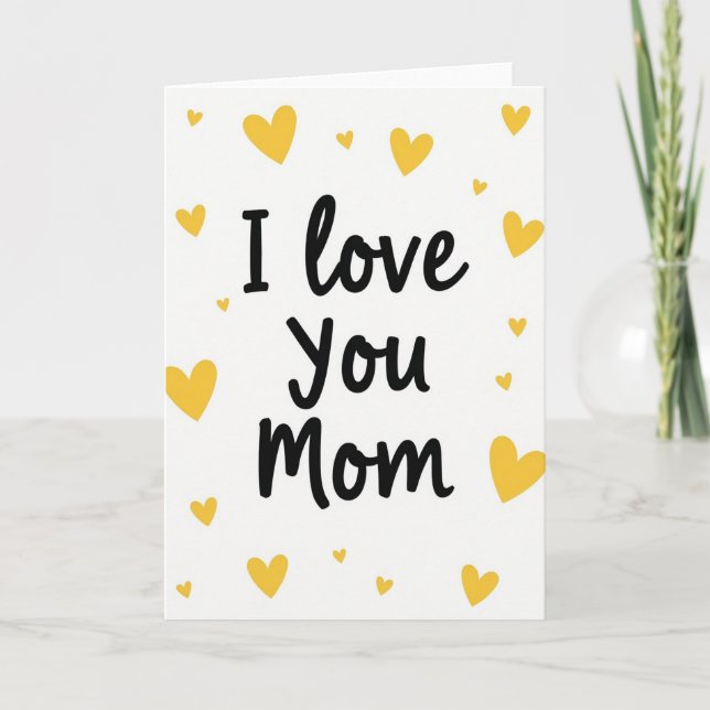 Cartão Simples Eu Te Amo Mamãe (Frente)