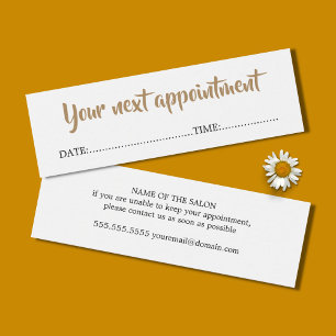 Cartão simples moderno da nomeação do salão de