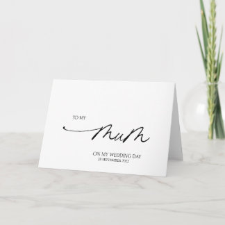 Cartão Simples para meu presente de Mãe de casamento da n