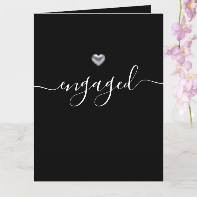 Cartão Simples preto de prata moderna ativado (Orquídea)