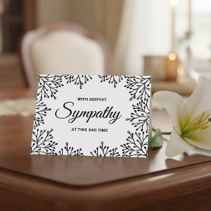 Cartão Simples simpatia Floral Preta e Branca