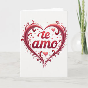 Cartão Simples Te Amo com Coração