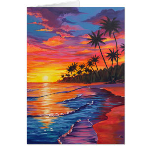 Cartão Simples Tropical Sunset