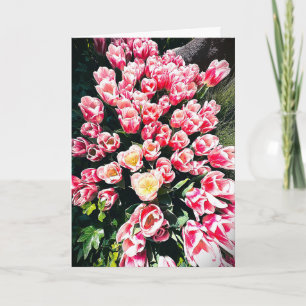 Cartão Simples Tulipas da Primavera