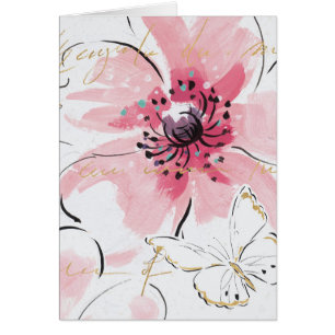 Cartão Simplesmente aguarela do rosa floral