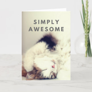 Cartão "Simply Awesome" Playful Cat Blank Greeting Card