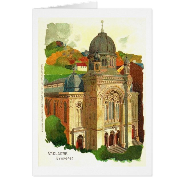 Cartão Sinagoga de Karlovy Vary (Karlsbad) (Frente)