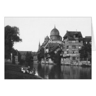 Cartão Sinagoga em Nuremberg, c.1910