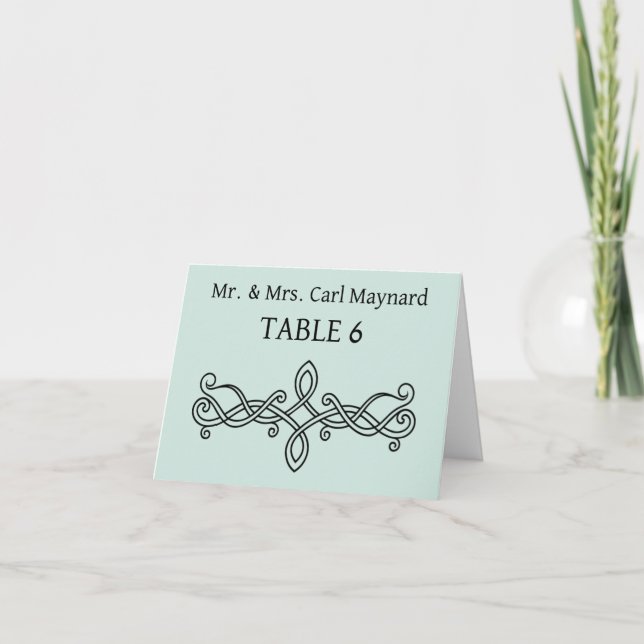 Cartão Sinais de mesa de casamento Placecards com luz ver (Frente)