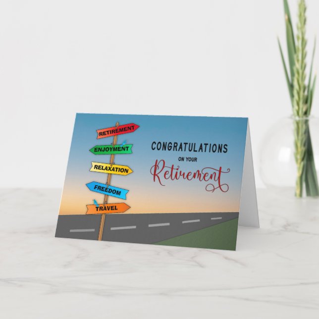 Cartão Sinais direcionais da estrada de parabéns (Frente)