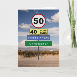 Cartão Sinais engraçados de 50º aniversário do Humor R