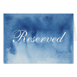 Cartão Sinal azul reservado aquarela. Casamento moderno