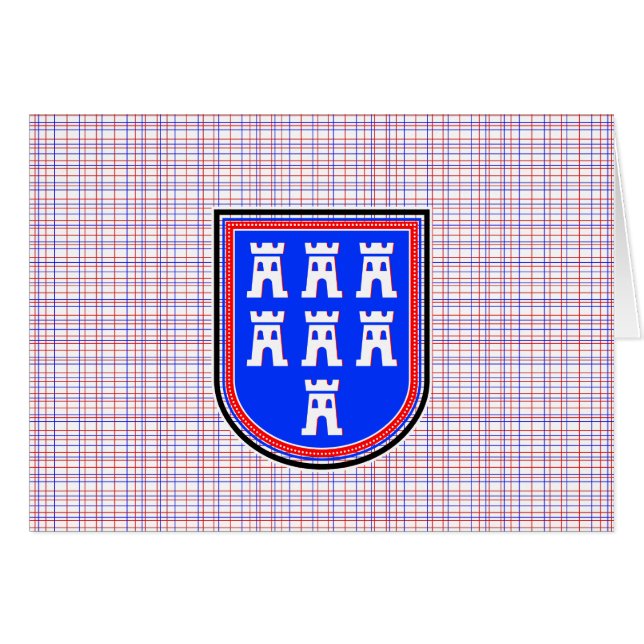 Cartão Sinal Azul Saxônico Vermelho (Frente Horizontal)