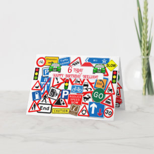 Cartão Sinal Colorido Rodoviário Aniversário das Crianças