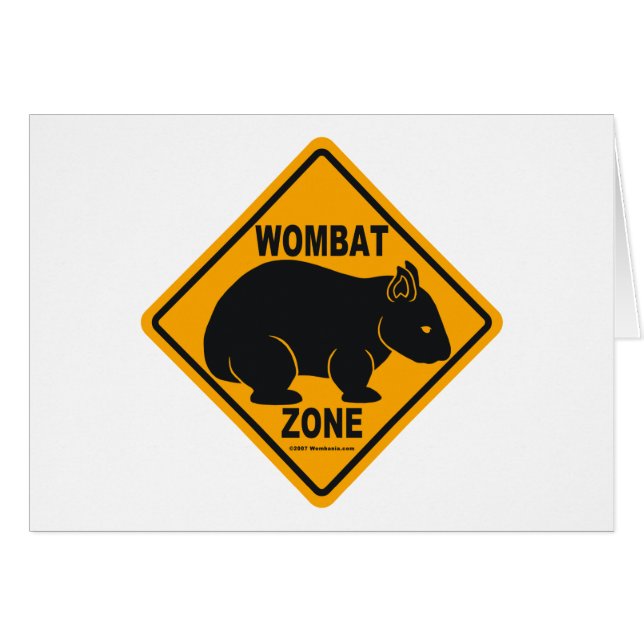 Cartão Sinal da zona de Wombat (Frente Horizontal)