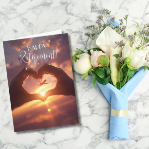 Cartão Sinal de Amor de Avião de Aposentadoria de Piloto