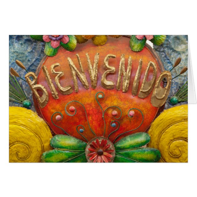 Cartão Sinal de boas-vindas em espanhol, México (Frente Horizontal)